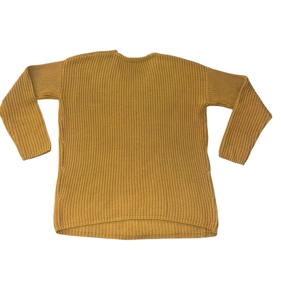 {Jenni Kayne Cotton Cabin Knit Pullover Sweater Mustard Golden Yellow X-Small XS - Picture 4 of 9